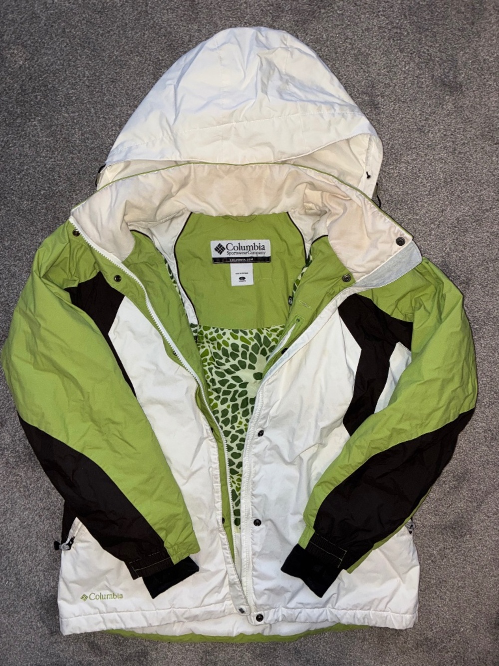 Columbia coat jacket white green L women’s Large